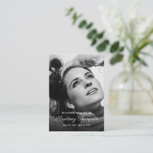 メモリアル写真祈りの言葉 | 葬儀のお願い 名刺 (スタンド正面)