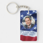 メモリアル写真葬儀愛国的祈りの言葉カード キーホルダー (正面)