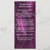 メモリアル写真葬儀祈りの言葉カードパープルマーブル (裏面)