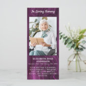 メモリアル写真葬儀祈りの言葉カードパープルマーブル (スタンド正面)