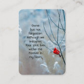 メモリアル写真記念（鳥）ショウジョウコウカンチョウレッドバード 名刺 (正面)