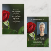 メモリアル写真赤バラ園の花 名刺 (正面/裏面)