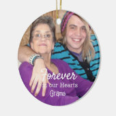 メモリアル写真金ゴールド雪の結晶クリスマス セラミックオーナメント (左)