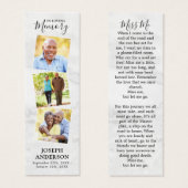 メモリアル大理石3写真葬式祈りの言葉ブックマーク (正面&裏面)