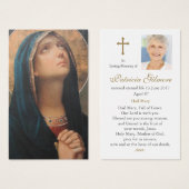 メモリアル天のお母さん祈りの言葉お見舞いカード (正面&裏面)