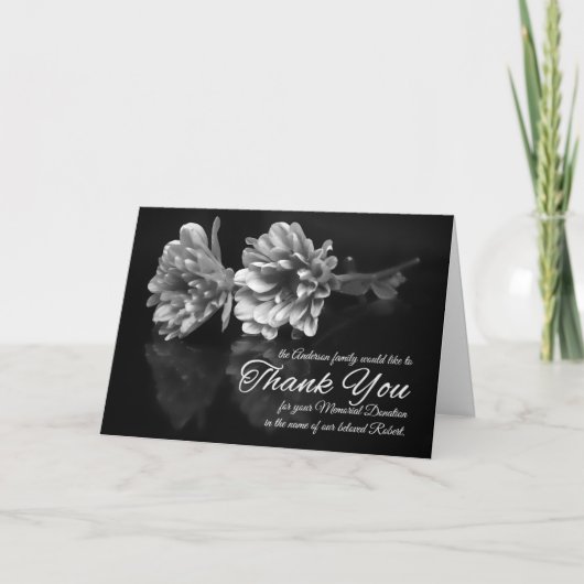 メモリアル寄贈ブラッククラシックありがとう サンキューカード (正面)