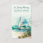 メモリアル帆船モダン写真葬式祈りの言葉カード コーリングカード (正面)