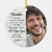 メモリアル引用文写真追悼キープサケマーブル セラミックオーナメント (正面)