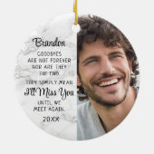 メモリアル引用文写真追悼キープサケマーブル セラミックオーナメント (裏面)