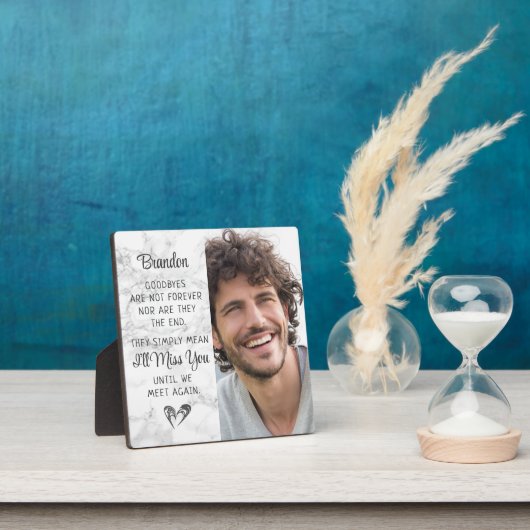 メモリアル引用文写真追悼キープサケマーブル フォトプラーク (インサイチュ)