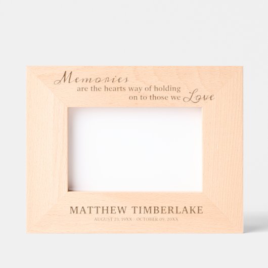 メモリアル引用文悔やみや弔慰 レーザー彫刻フレーム (正面)