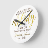 メモリアル引用文追悼キープサケ ラウンド壁時計 (傾斜)