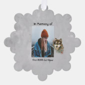 メモリアル形獣水色オオカミ動物 オーナメントカード (正面)