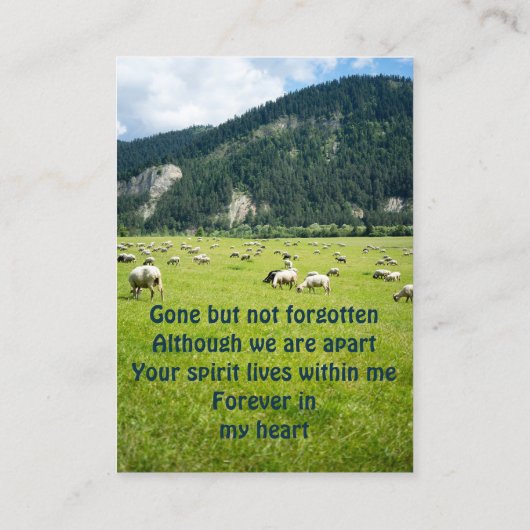 メモリアル形見シープファームの風景 名刺 (裏面)