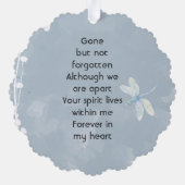 メモリアル形見トンボ白花 オーナメントカード (裏面)