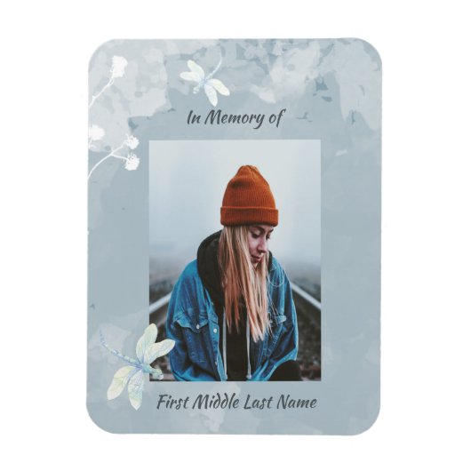 メモリアル形見トンボ白花 マグネット (縦)