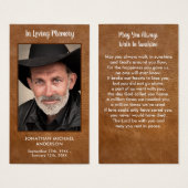 メモリアル悔やみや弔慰レザー葬儀祈りの言葉カード (正面&裏面)