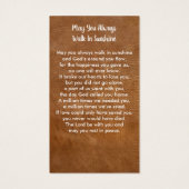 メモリアル悔やみや弔慰レザー葬儀祈りの言葉カード (裏面)