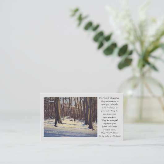 メモリアル悔やみや弔慰写真祈りの言葉カード 名刺 (スタンド正面)