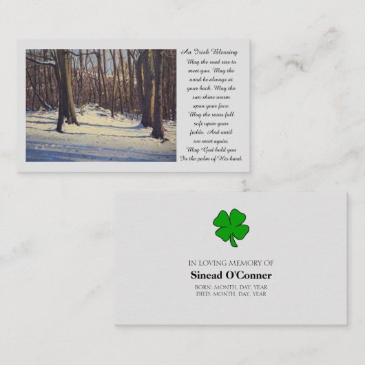 メモリアル悔やみや弔慰写真祈りの言葉カード 名刺 (正面/裏面)