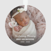 メモリアル悔やみや弔慰写真記念 オーナメント (裏面)