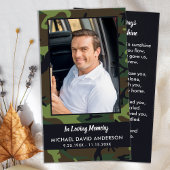 メモリアル悔やみや弔慰写真迷彩柄葬儀祈りの言葉カード