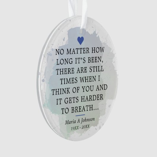 メモリアル悔やみや弔慰記念ことわざフォトアクリル オーナメント (正面)