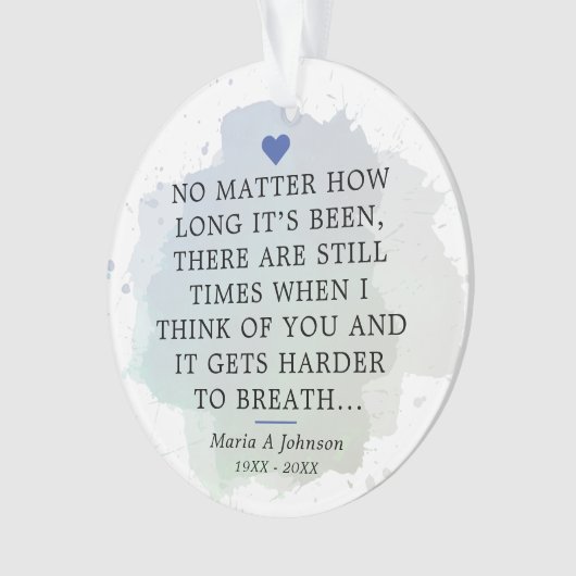 メモリアル悔やみや弔慰記念ことわざフォトアクリル オーナメント (正面)