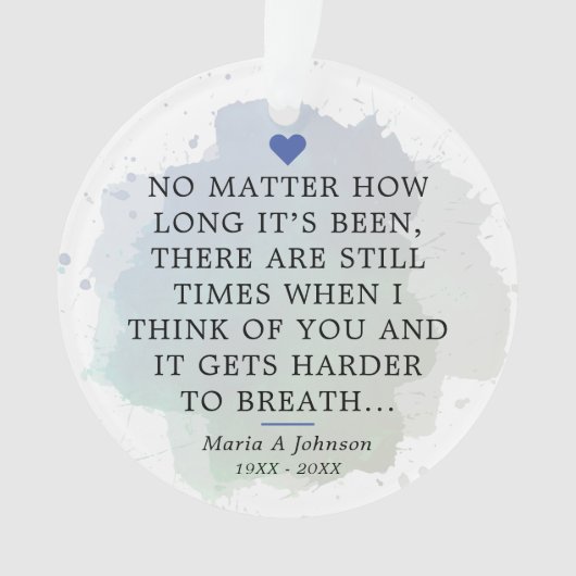 メモリアル悔やみや弔慰記念ことわざフォトアクリル オーナメント (正面)