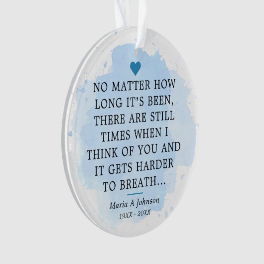 メモリアル悔やみや弔慰記念ことわざフォトアクリル オーナメント (正面)