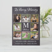 メモリアル悔やみや弔慰8フォトコラージュ葬儀 サンキューカード (スタンド正面)