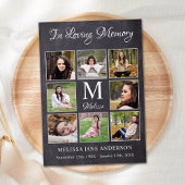 メモリアル悔やみや弔慰8フォトコラージュ葬儀 サンキューカード