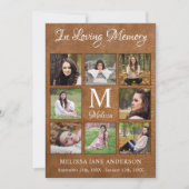 メモリアル悔やみや弔慰8フォトコラージュ革葬式 サンキューカード (正面)