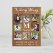 メモリアル悔やみや弔慰8フォトコラージュ革葬式 サンキューカード (スタンド正面)