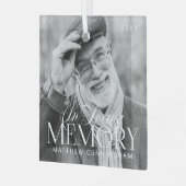 メモリアル愛の思い出シンプルのモダン写真 ガラスオーナメント (正面左)