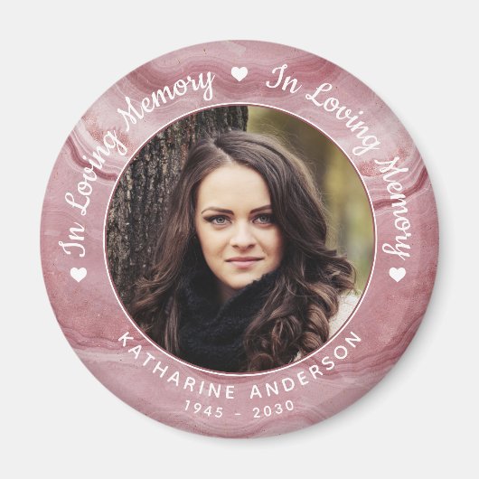 メモリアル愛バラクォーツフォト葬儀 マグネット (正面)