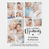 メモリアル愛モダン愛メモリ10フォトコラージュ フリースブランケット (正面)