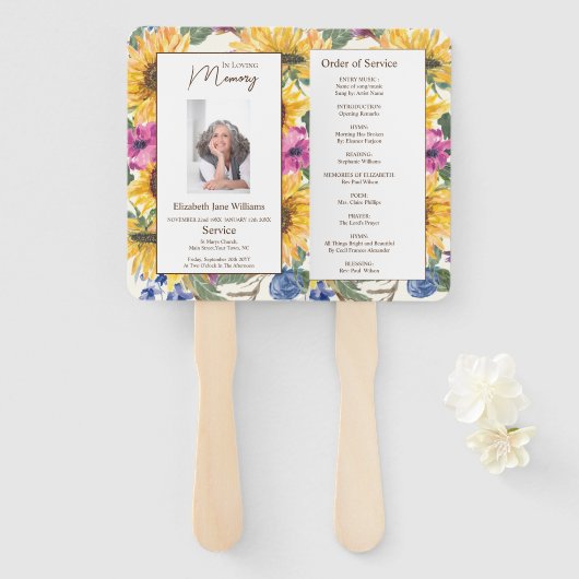 メモリアル愛情ひまわり奉仕順 ハンドファン (正面&裏面)