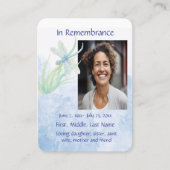 メモリアル感謝していサービスDragonfly Water Color Art 名刺 (正面)