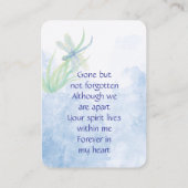 メモリアル感謝していサービスDragonfly Water Color Art 名刺 (裏面)