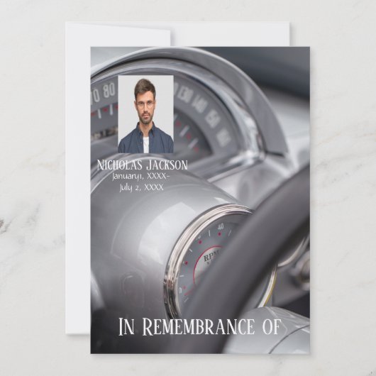 メモリアル招待状アンティーク車自動車 招待状 (正面)
