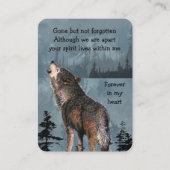 メモリアル招待状ウォーターカラーハウリングウルフ 名刺 (正面)