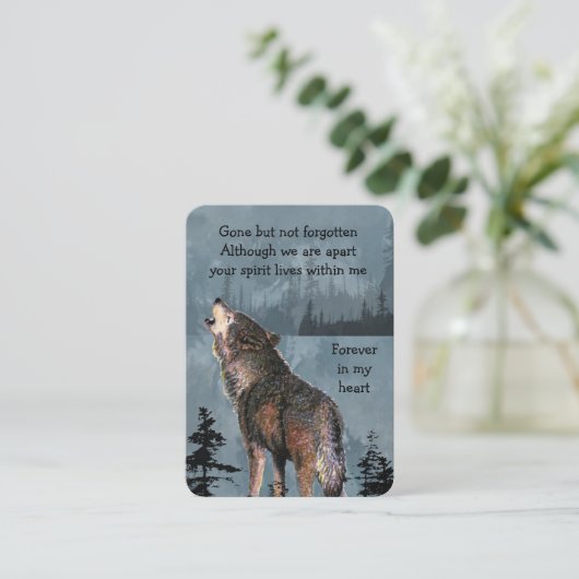 メモリアル招待状ウォーターカラーハウリングウルフ 名刺 (スタンド正面)