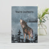 メモリアル招待状ウォーターカラーハウリングウルフ 招待状 (スタンド正面)