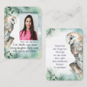 メモリアル招待状ウォーターカラーバーンドウル 名刺 (正面/裏面)