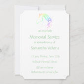 メモリアル招待状ウォーターカラーパステルホース 招待状 (裏面)