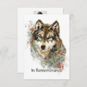 メモリアル招待状ウルフワイルドライフアート 招待状 (正面/裏面)