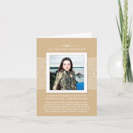 メモリアル招待状エレガント金ゴールド&ホワイト 招待状 (正面)