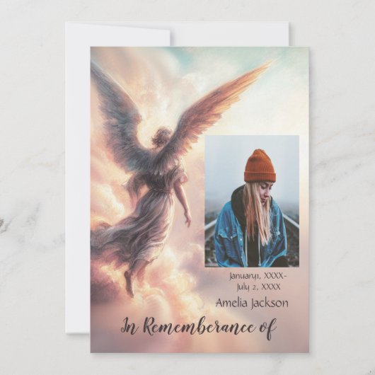 メモリアル招待状エンジェルスカイクラウド 招待状 (正面)