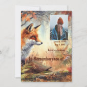 メモリアル招待状キツネ動物野生動物自然 招待状 (正面)